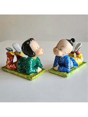 Vintage Rossetti Chicago Occupied Japan Boy & Girl Figurines Set Hand Painted